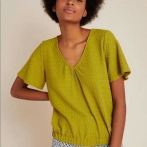 Anthropologie Sunday In Brooklyn Sidonie V-Neck Knitted Blouse Top Size M.